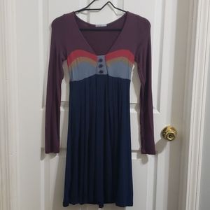Long sleeved Monteau Multi Colored Dress | Size M